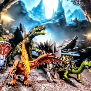 5- Lot Dinosaurs Measure Between 10" & 8"- Tall  • By Kid Galaxy • 1